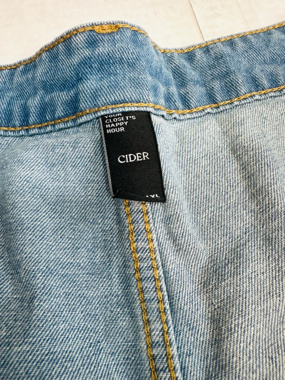 Cider Light Blue Flared Denim Shorts